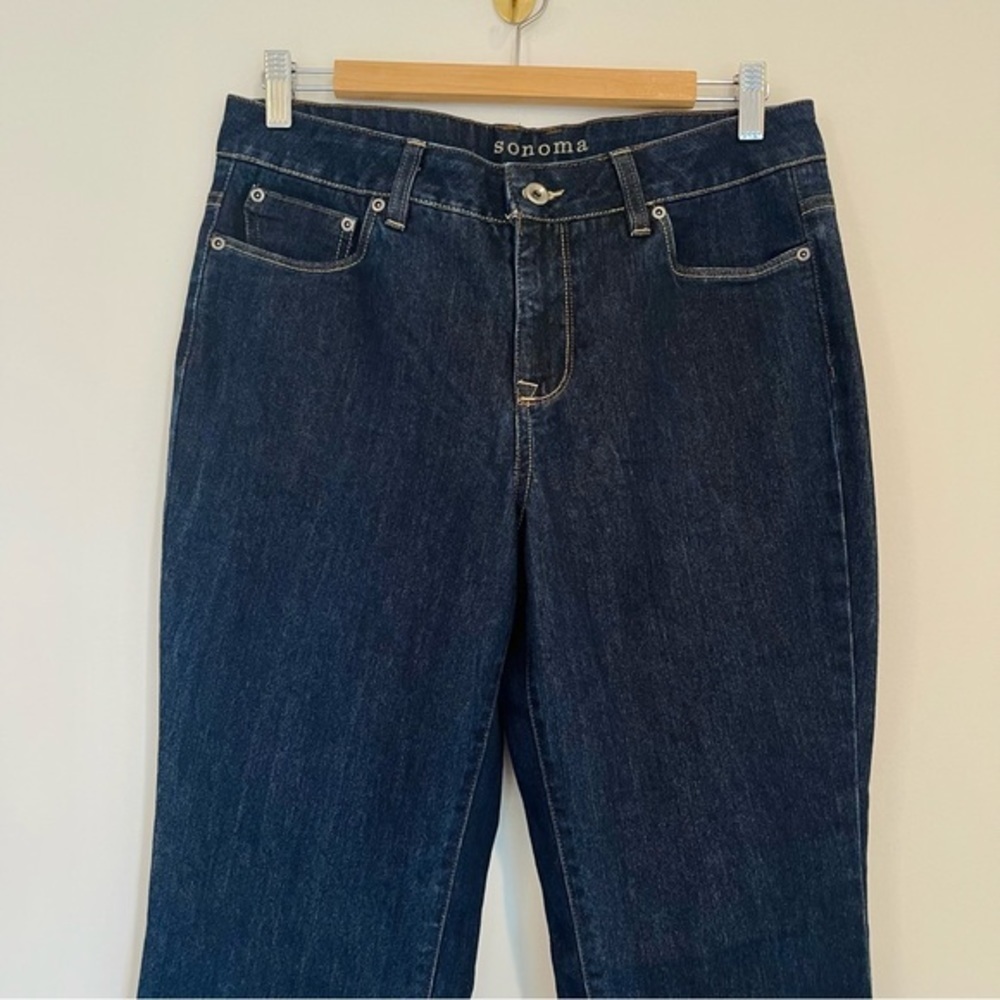 Y2K Boho High Rise Boot Cut Dark Wash Jeans - Women's Size 10 - Picture 3 of 11